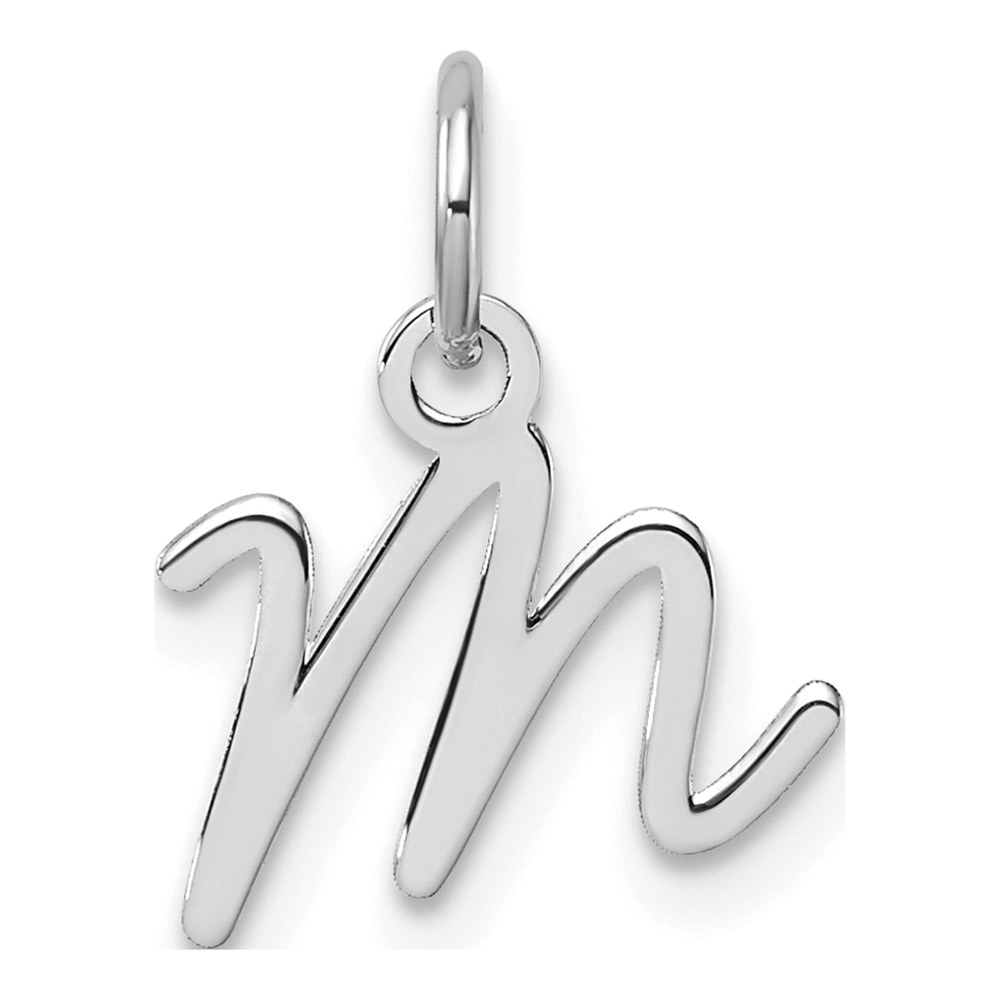 14K White Gold Letter M Pendant