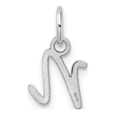 14K White Gold Letter N Pendant – view 4