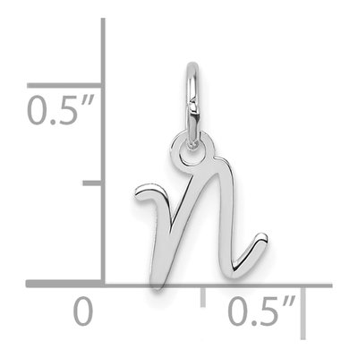 14K White Gold Letter N Pendant – view 5