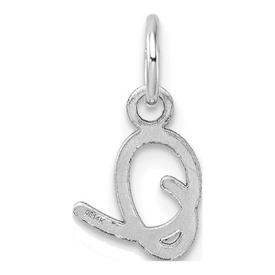 14K White Gold Letter O Pendant – view 4