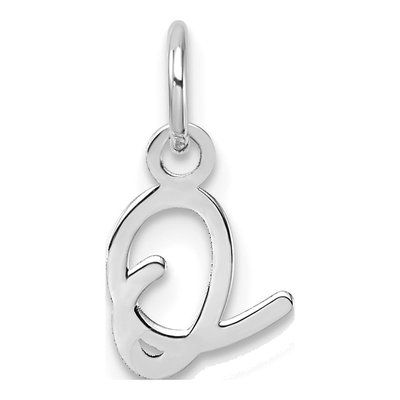 14K White Gold Letter O Pendant