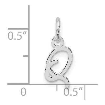 14K White Gold Letter Q Pendant – view 4