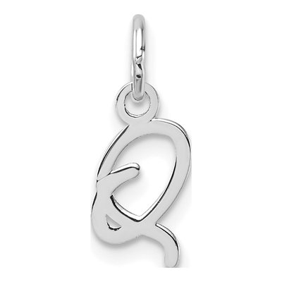 14K White Gold Letter Q Pendant