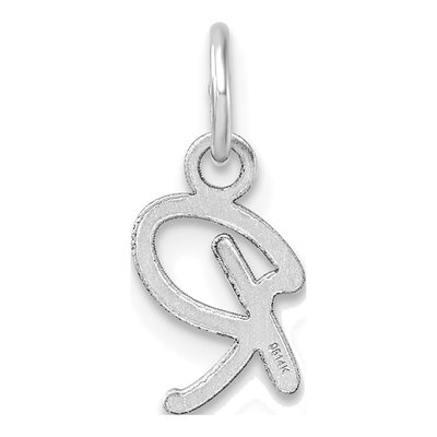 14K White Gold Letter R Pendant – view 4