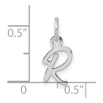 14K White Gold Letter R Pendant – view 5