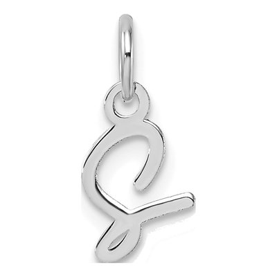 14K White Gold Letter S Pendant
