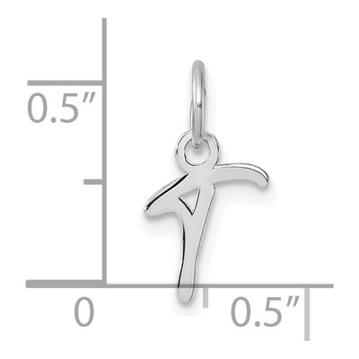 14K White Gold Letter T Pendant – view 5