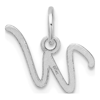 14K White Gold Letter W Pendant – view 4