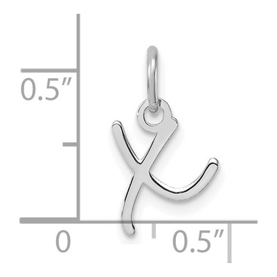 14K White Gold Letter X Pendant – view 4