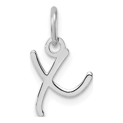 14K White Gold Letter X Pendant
