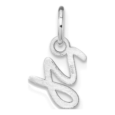 14K White Gold Letter Y Pendant – view 3