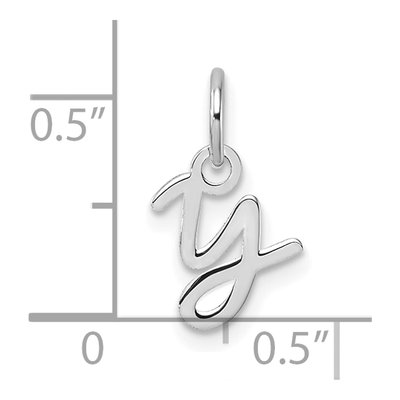 14K White Gold Letter Y Pendant – view 4