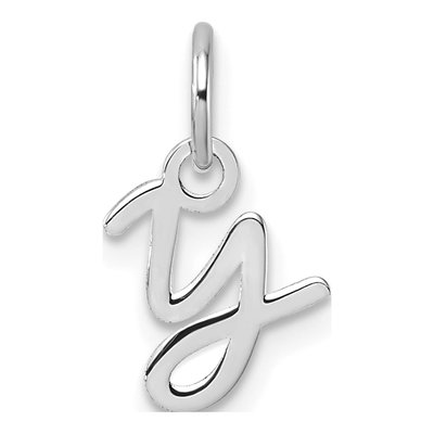 14K White Gold Letter Y Pendant
