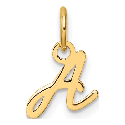 14K Yellow Gold Letter A Pendant