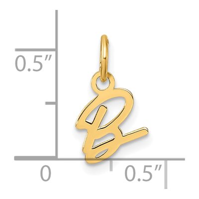 14K Yellow Gold Letter B Pendant – view 5