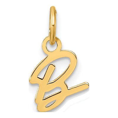 14K Yellow Gold Letter B Pendant