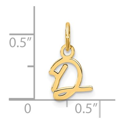 14K Yellow Gold Letter D Pendant – view 5