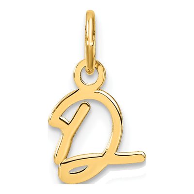 14K Yellow Gold Letter D Pendant