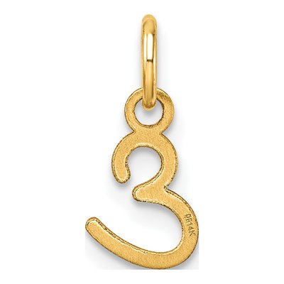 14K Yellow Gold Letter E Pendant – view 4