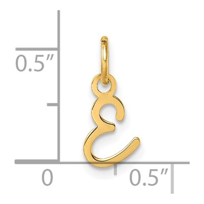 14K Yellow Gold Letter E Pendant – view 5