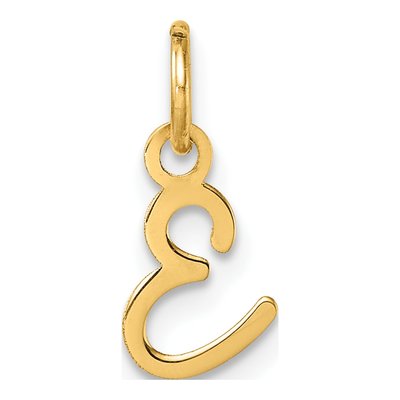 14K Yellow Gold Letter E Pendant