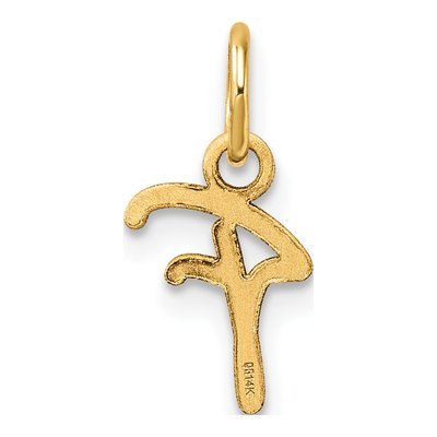 14K Yellow Gold Letter F Pendant – view 4