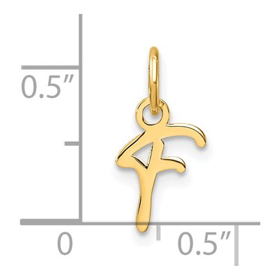 14K Yellow Gold Letter F Pendant – view 5