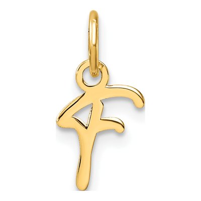 14K Yellow Gold Letter F Pendant