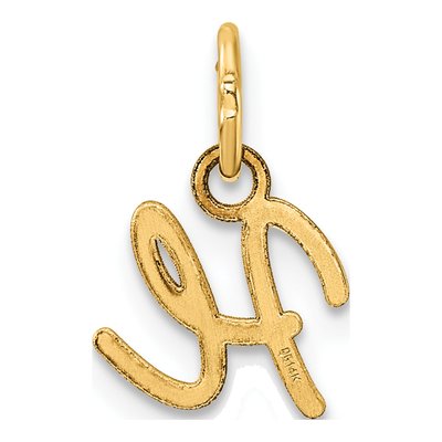 14K Yellow Gold Letter H Pendant – view 4