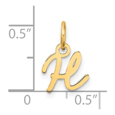 14K Yellow Gold Letter H Pendant – view 5