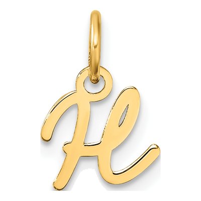 14K Yellow Gold Letter H Pendant