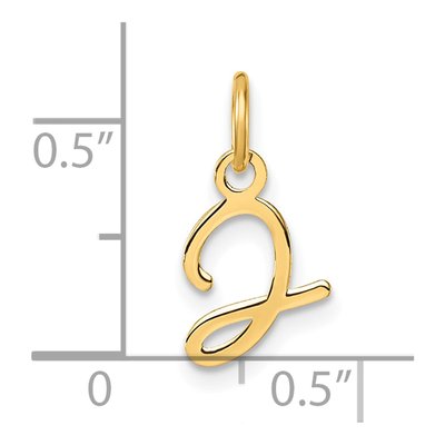 14K Yellow Gold Letter J Pendant – view 5