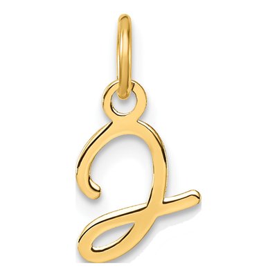 14K Yellow Gold Letter J Pendant