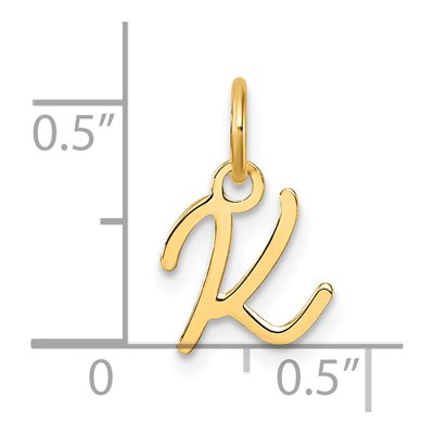 14K Yellow Gold Letter K Pendant – view 5