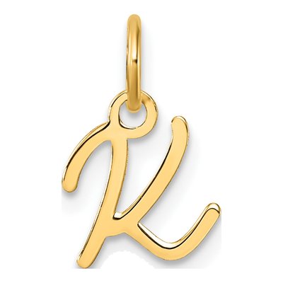 14K Yellow Gold Letter K Pendant