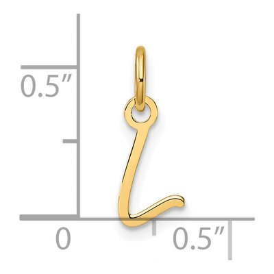 14K Yellow Gold Letter L Pendant – view 5