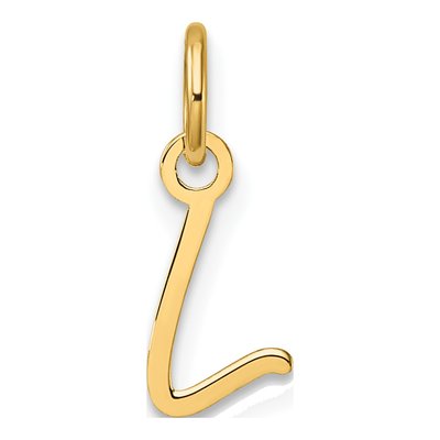 14K Yellow Gold Letter L Pendant