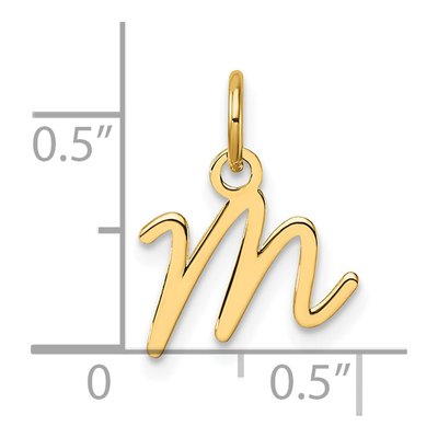 14K Yellow Gold Letter M Pendant – view 5