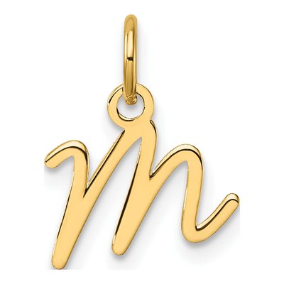 14K Yellow Gold Letter M Pendant