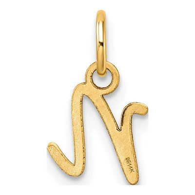 14K Yellow Gold Letter N Pendant – view 4