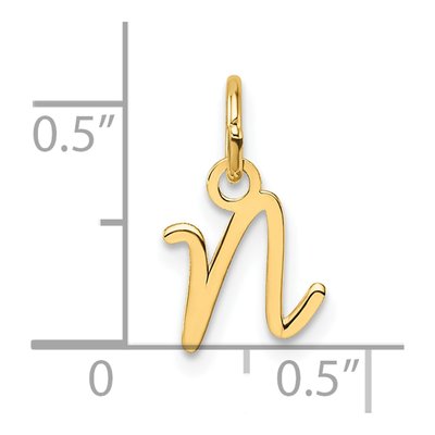 14K Yellow Gold Letter N Pendant – view 5