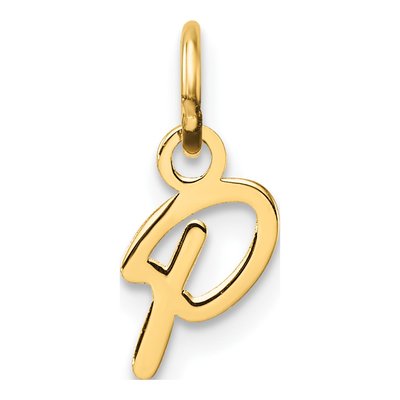 14K Yellow Gold Letter P Pendant