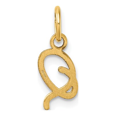 14K Yellow Gold Letter Q Pendant – view 4
