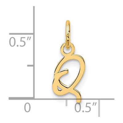 14K Yellow Gold Letter Q Pendant – view 5