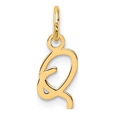 14K Yellow Gold Letter Q Pendant