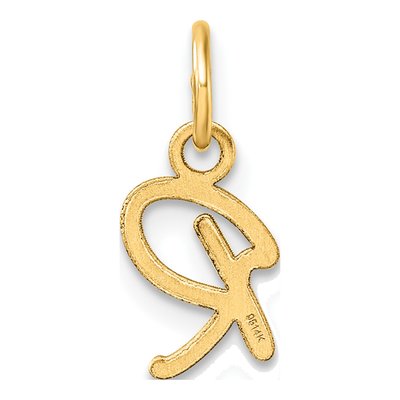 14K Yellow Gold Letter R Pendant – view 4