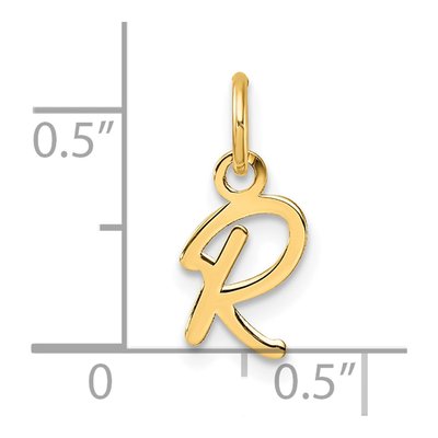 14K Yellow Gold Letter R Pendant – view 5