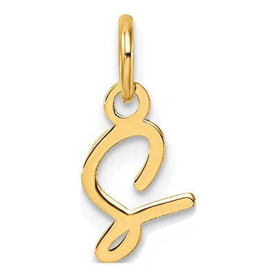 14K Yellow Gold Letter S Pendant