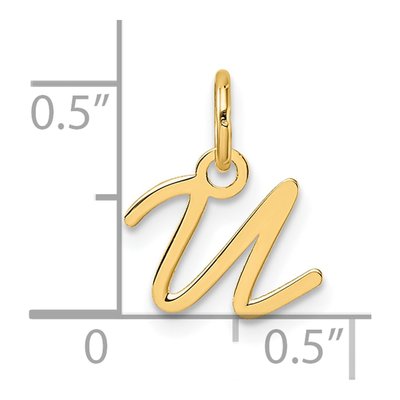14K Yellow Gold Letter U Pendant – view 5