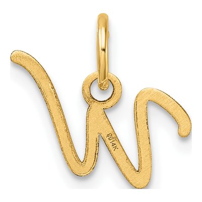 14K Yellow Gold Letter W Pendant – view 4